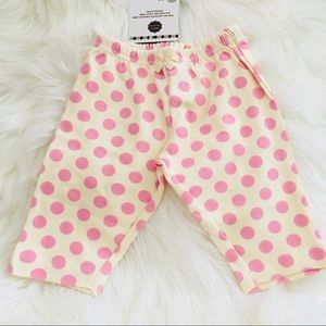 Baby Girl Cream pink polka dot pants 6-9M, 12-18M